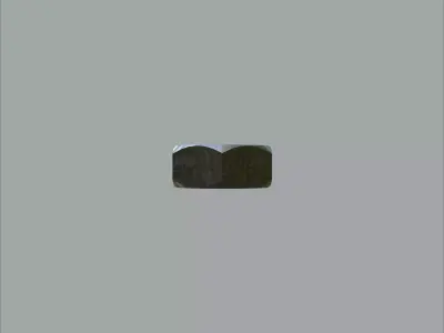 Steel Stained M4 Hex Nut with PBR 4K Textures 3D model