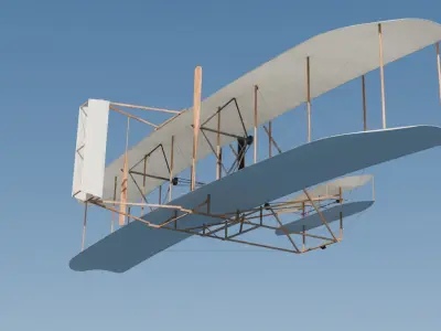 Wright flyer Low-poly 3D model