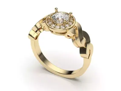 solitaire with ring sizes  8 part S119 3D print model