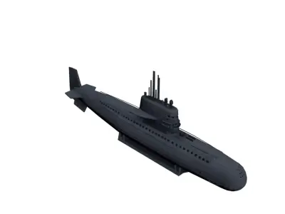 Generic Submarine Low Poly Underwater Military Vessel Low-poly 3D model