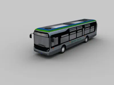 Electric Bus Pack 2 Low-poly 3D model