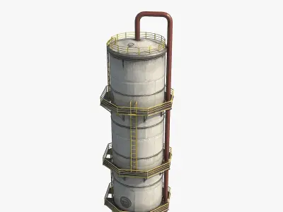 Oil Storage Tank v3 Low-poly 3D model