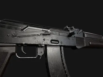 AK-74 low poly 3d model Low-poly 3D model