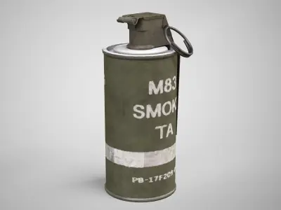 M83 White Smoke Hand Grenade AAA Game Ready Low-poly 3D model