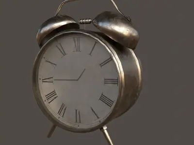 Old Alarm Clock Low Poly 3D model Free low-poly 3D model