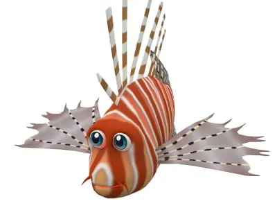 Lion Animated Fish Low-poly 3D model