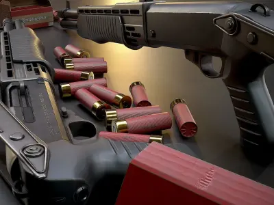 SPAS-12 shotgun Low-poly 3D model purchase