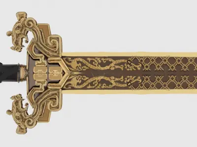 Shang Fangs sword weapon sword King  bronze 3D model