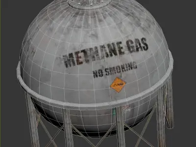 Methane gas spherical storage tank 3D model