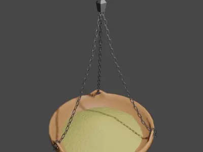 Antique bird feeder Low-poly 3D model