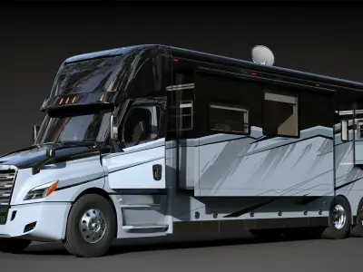 Cascadia Freightliner Motorhome XL45 2025 Low-poly 3D model