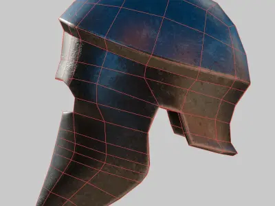 Spartan helmet Low-poly 3D model