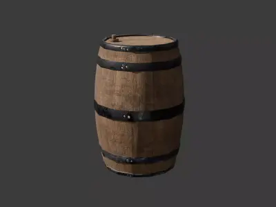 Low poly Wooden Barrel Model Low-poly 3D model