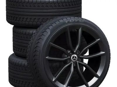 Mercedes wheels 3D model by zifir3d from CGTrader (Textured)