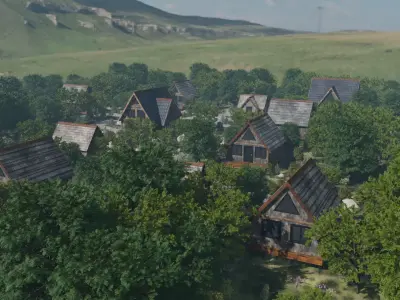Village In Nature 3D model purchase