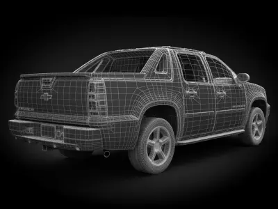 Chevrolet Avalanche Crew Cab Pickup Truck 3D Model  3D print model