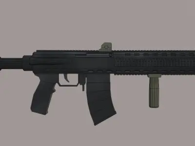 Tactical modern semy-automatic shotgun Low-poly 3D model