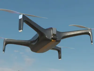 Drone dji phantom unmanned aerial vehicle Low-poly 3D model
