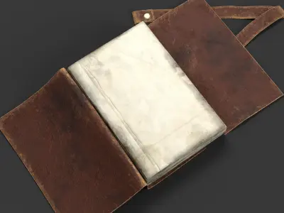 Dipping Ink Pen with Diary Low-poly 3D model