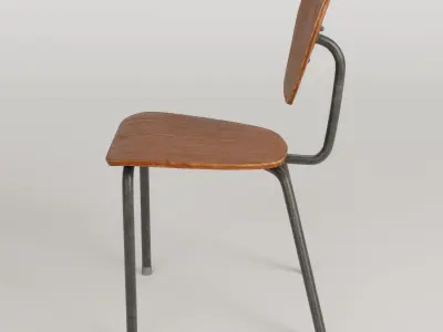 Vintage Wooden Chair 3D model