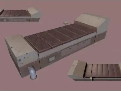 Simple Low-Poly Sci-Fi Bed Low-poly 3D model