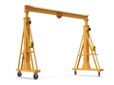 Portable Gantry Crane Frame with Roller Trolley 3D model