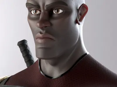 Superhero mercenary Low-poly 3D model