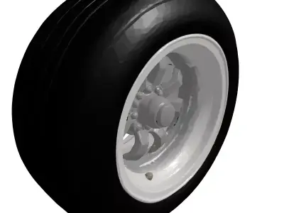 Classic Car Wheel Tire 3D Model 3D model