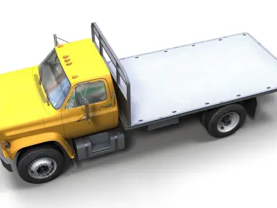 Industrial flatbed Low-poly 3D model