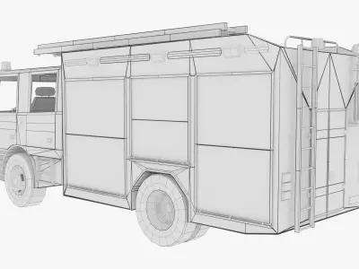 Fire Truck - Rescue Machine Low-poly 3D model