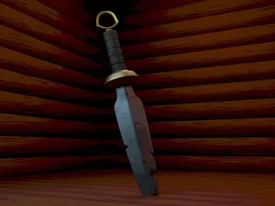Stylized obsolete knife Free low-poly 3D model