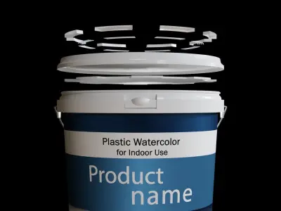Plastic Paint Bucket PBR 3D Model 2K Textures 3D model