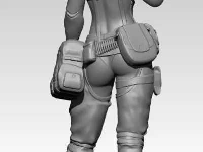 Army Gun Girl 3D print model