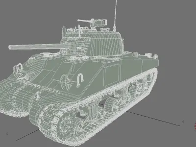 sherman M4 HP 3D model