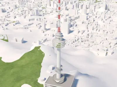 Namsan Tower Seoul and Environment 3D model