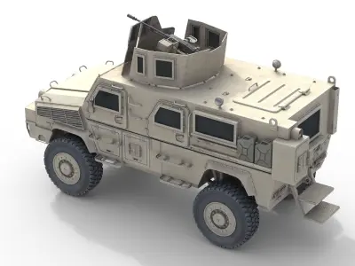 RG 33 Light Armored Vehicle MRAP Low-poly 3D model