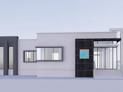 office building Low-poly 3D model 4