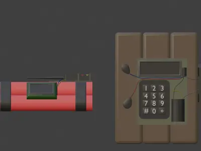 Dynamite and C4 Low-poly 3D model