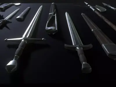 Fantasy Weapons Pack 1 - Human Low-poly 3D model