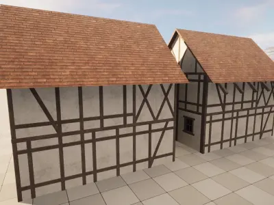 Modular Medieval Building Assets - 4k and Low Res Textures 3D model