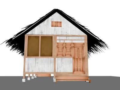 Sundanese traditional Suhunan Parahu Kumereb Low-poly 3D model