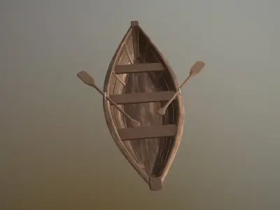 Wooden Boat 3D model