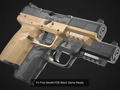 FN P90 Five-seveN SCAR-H SCAR-L M240 Bundle 3D Model Pack
