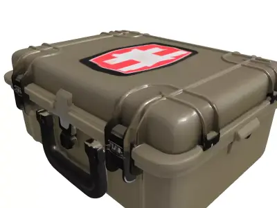 Rugged First Aid Kit Military Case Low-poly 3D model