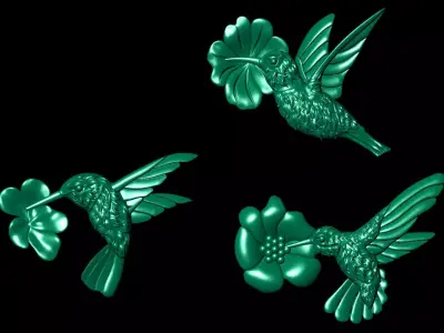 birds and flowers Free 3D model