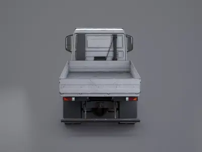Realistic Flatbed Truck Aged and Rusted 3D model