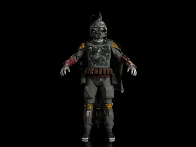 Star Wars BobaFett Realistic Armored Character 3D model