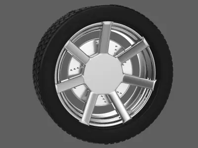 Simple Chrome Wheel 2 3D model