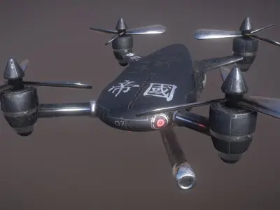 Air Force Combat Drone in 2 colors Low-poly 3D model