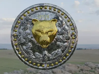 Shield sparta coin 3D model